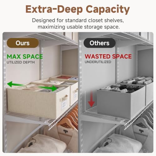 StorageWorks Closet Shelf Organizer Bins with Divider, 9¾"Lx16"Wx6¾"H - Image 5