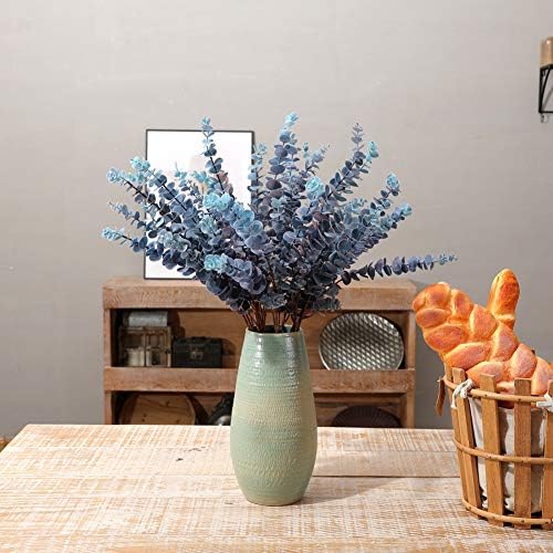 3 Pcs 31.5" Artificial Eucalyptus Leaves Spray for Vase Decor, Blue - Image 5