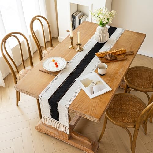 FEXIA Farmhouse Table Runner for Home Decor 12x60 Black Fall Home Decor - Image 6