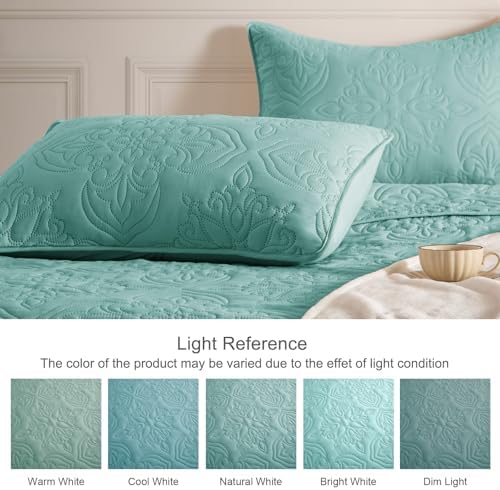 Whale Flotilla King Quilt Bedding Set Vintage Damask Reversible Bedspread - Image 4