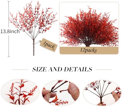 RECUTMS Fake Fall Plastic Flowers Artificial Plants UV Resistant Flowers - Image 2
