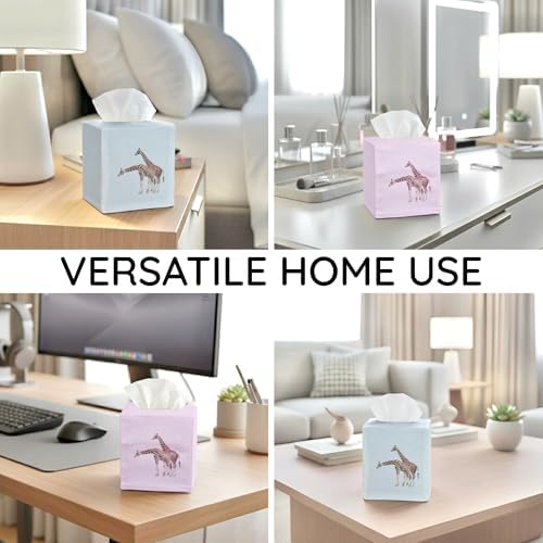 Square Tissue Box Cover Cute Set of 2, Giraffe - Image 7