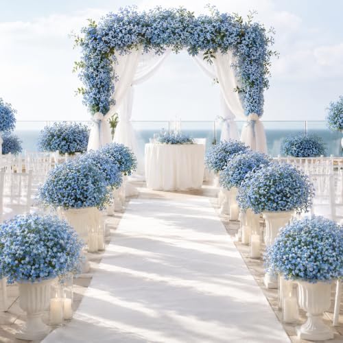 Waipfaru 30 Pcs Blue Babys Breath Artificial Flowers Bulk, Real Touch - Image 7