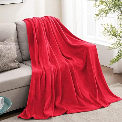 BEDELITE Fleece Blanket Soft Plush Throw for Couch Red 50"x70" by BEDELITE
