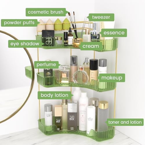 Makeup Organizer 3 Tier Bathroom Counter Organizer with Makeup Brush Holder - Image 5