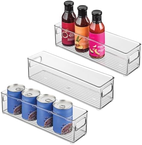 iDesign Stackable Fridge Bin with Handles, Set of 3, Clear by iDesign