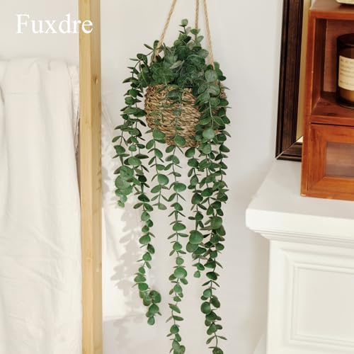 3 Pack Mini Artificial Hanging Greenary Fake Hanging Plants in Basket for Wall Living Room Decor Bathroom Shelf Home Indoor - Image 6