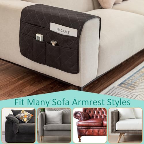 Remote Control Holder for Recliner Armchair Caddy Couch Armrest Organizer, Non-Slip Arm Chair Bedside Caddy Storage Organizer for Recliner Couch With 6 Pockets for Magazine, Phone, iPad (Black) - Image 6