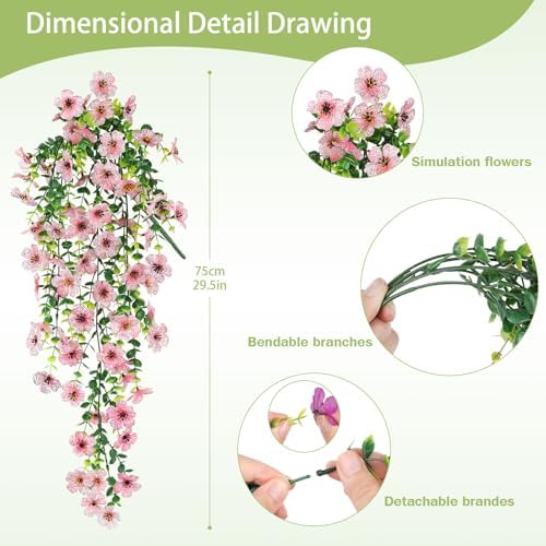 Artificial Hanging Flowers for Outdoors UV Resistant Summer Decor - Image 2