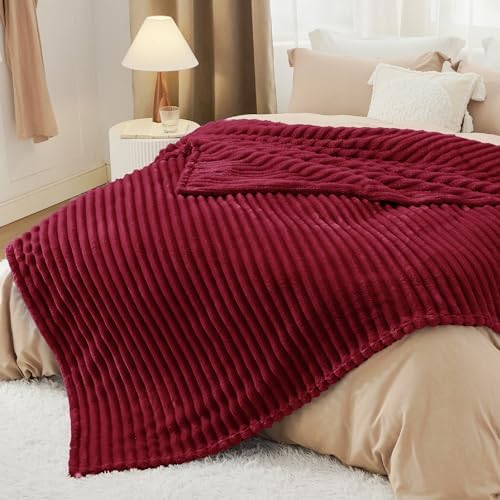 Bedsure Soft Cal Size Blanket for Bed Deep Red 102"x96" - Image 5