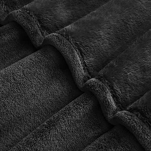 BEDELITE Fleece Blanket Soft Plush Oversized Bed Blanket Black 120"x120" - Image 5