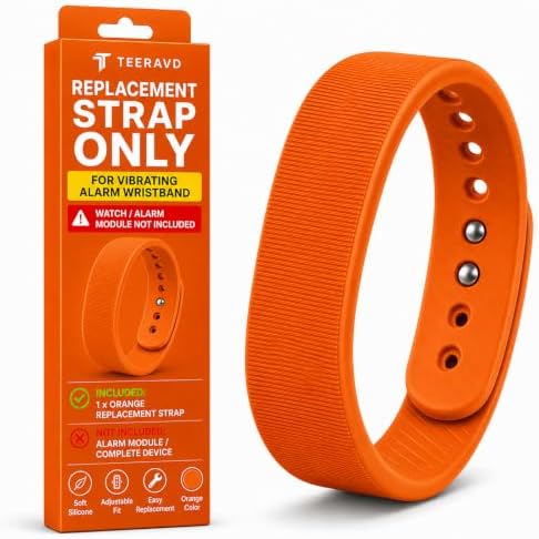 Vibrating Alarm Wristband Clock for Heavy Sleepers Wake Band Wrist Watch Silent Vibration Bracelet Loud Adults Strike Deaf People Despertar with that Won't Partner Extremely Deep (Only Orange Strap) by Unknown