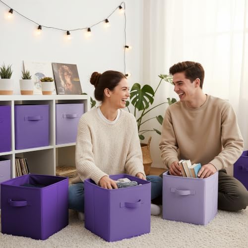 GRANNY SAYS 11 Inch Cube Storage Bins, Purple Gradient, 6-Pack - Image 3