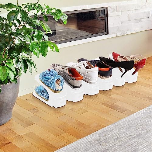 Soerreo Shoe Slot Storage Box Adjustable Shoe Rack Save Space Suitable for High Low Heels, Sneakers and Sandals (20 Piece Set,White) - Image 5