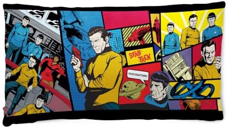 Northwest Star Trek Retro Trek Cloud Body Pillow, Soft Sci-Fi Plush Hugger for Bedroom Decor and Lounging, Officially Licensed, 18x36 Inch by Northwest