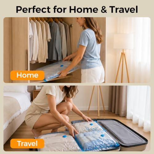 15 Pack Travel Vacuum Storage Bags with Rechargeable Cordless Pump, 3 Sizes - Image 5
