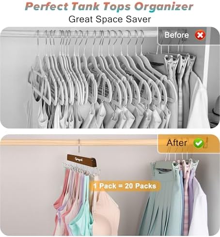 Gomyrod Tank Top Hanger, 2 Pack w/40 Hooks Bra Hanger for Closet Organizer - Image 3