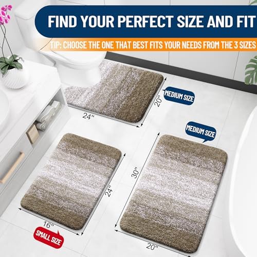 OLANLY Small Bathroom Rugs 24x16, Extra Soft Absorbent Microfiber Bath Rugs - Image 2