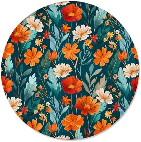 ITNRSIIET Round Mouse Pad with Stitched Edge Premium-Textured Waterproof Non-Slip Rubber Base Desktop Protection Mat Diameter 8.7 inches, Beautiful Flowers by +ITNRSIIET