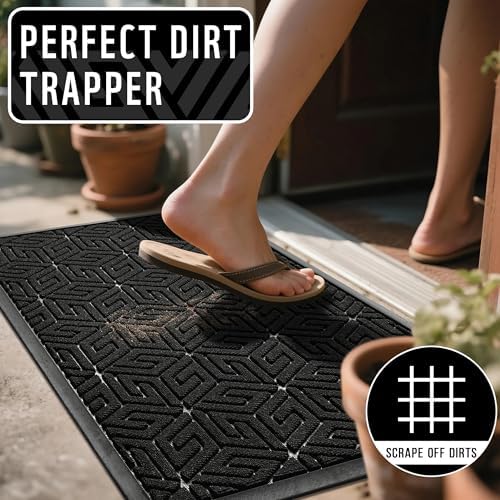 Yimobra Front Door Mat for Outside Entrance, Black, 29.5x17 - Image 4