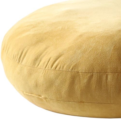Round Throw Pillow 16x16 Down-Like Polyester Filling Super Soft Cushion Ultra Fluffy Feather-Like Touching Decor Circle Round Floor Pillow for Couch Bed, 1 Piece, Ginger Yellow - Image 3