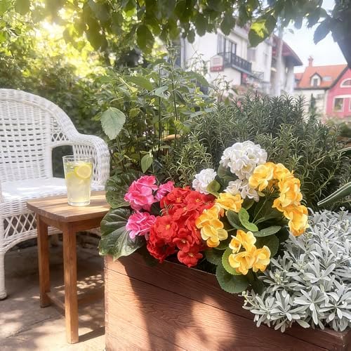 4 PCS Artificial Geraniums for Outdoors UV Resistant Fake Geraniums Flowers Silk Flowers for Home Garden Balcony Window Boxes Hanging Pot Decoration (Mix Color) - Image 5