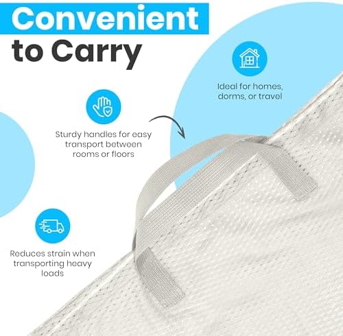 Handy Laundry Mesh XL Laundry Bag 24"x36" 2-Pack with Shoulder Strap, Grey - Image 6
