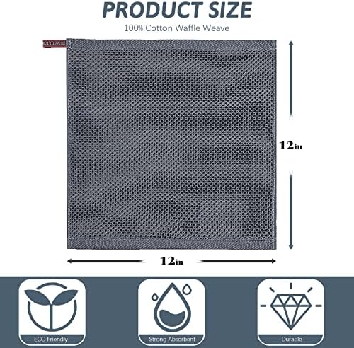 Nialnant 12 Pack Dish Towels,100% Cotton Kitchen Towels,Soft and Absorbent Kitchen Dish Rags, Dish Towels for Washing Dishes-12x12 Inch - Image 2