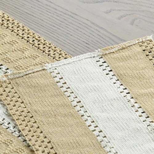 Artoid Mode Burlap Brown Farmhouse Woven Table Runner 12x108 Inch - Image 5