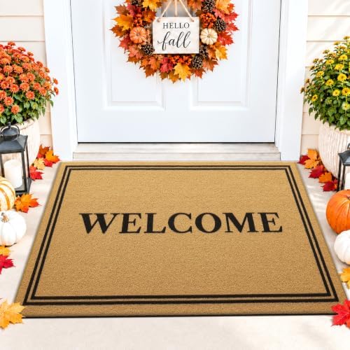 OLANLY Front Door Mat 30x17, Low Profile Doormat (Welcome) by OLANLY
