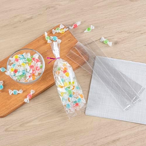 Restaurantware Clear Plastic Gusset Bag, 2.5 x 2 x 9.8 In, 100 Pack - Image 3