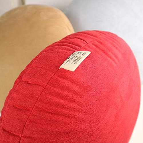 Round Throw Pillow 16x16 for Kids Down-Like Polyester Filling Super Soft Floor Pillow Ultra Fluffy Feather-Like Touching Decorative Circle Cushion for Couch Bed Sofa, Bright Red, 1 Piece - Image 4