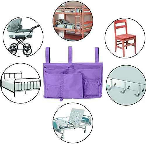 Sugaroom Purple Bedside Storage and Organizer - Hanging Caddy for Bed Rails, Bunk Beds, Dorm Rooms and More - Image 6
