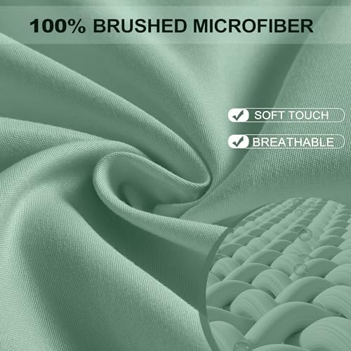 FreshCulture Queen Fitted Sheet - Hotel Quality, Ultra Soft & Breathable Brushed Microfiber, Deep Pocket, Cooling Fitted Sheets for Queen Size Bed (Pastel Turk) - Image 2