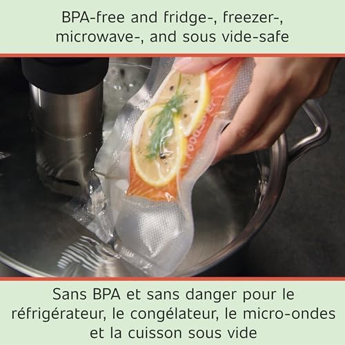 FoodSaver Vacuum Sealer Bags, Rolls for Custom Fit Airtight Food Storage and Sous Vide, 8" x 20' (Pack of 2) - Image 5