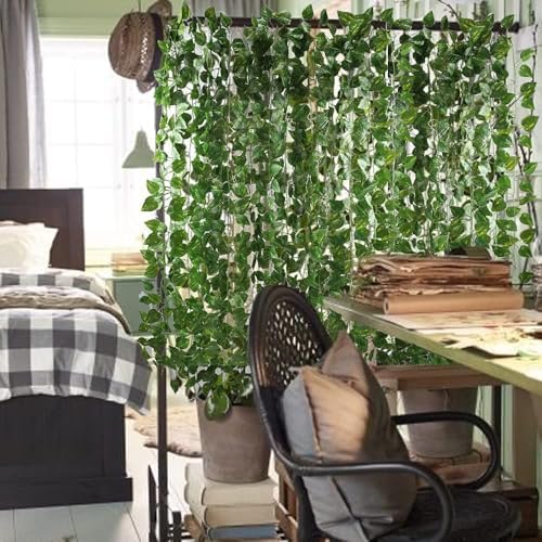 12 Pack Artificial Vines Hanging Greenery Garland Leaves Wall 84Ft - Image 3