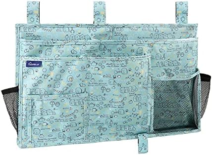 Surblue Bedside Caddy Hanging Bed Organizer Storage Bag Pocket for Bunk and Hospital Beds, College Dorm Rooms Baby Bed Rails, Camp 8 Pockets, (Large, Cartoon) by SURBLUE