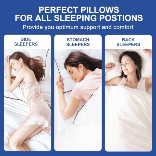 Premium Pillows Queen Size Set of 2, Fluffy and Supportive 7D Down Alternative Bed Pillows, Luxury Soft Hotel Quality Gusseted Pillow for Side Back Stomach Sleepers, Relief Neck Head and Shoulder Pain - Image 6