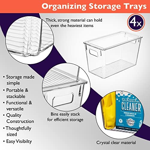 ClearSpace Plastic Storage Bins with Lids for Pantry & Fridge, 4 Pack - Image 4