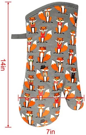 Oven Mitts 1 Pair, Non Slip Clear Silicone Printed Rooster Kitchen Gloves - Image 2