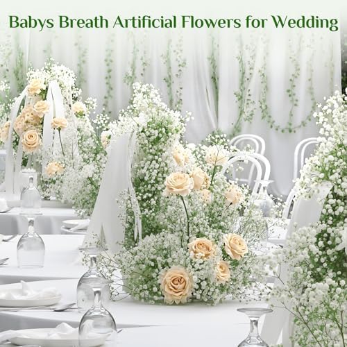 100Pcs Baby Breath Flowers Artificial Bulk, White Babys Breath Fake Flowers - Image 6