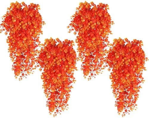 RECUTMS 4Pcs Fall Artificial Flowers Hanging Eucalyptus Leaf Plants 29.9 in by RECUTMS