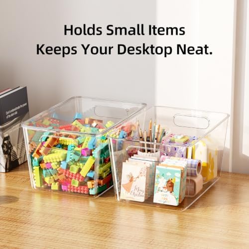 JOYZAN Stackable Plastic Storage Bins with Lids Clear Organizer Bins - Image 5