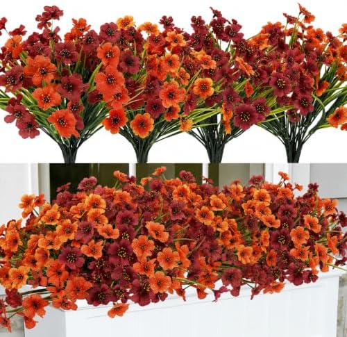 Geegoods Artificial Mum Flowers for Outdoors, 32 Bundles UV Resistant by GeegoodsLLC