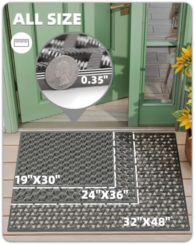 Color&Geometry Door Mat Outside Entrance with Drainage, 19"X30" Grey - Image 2