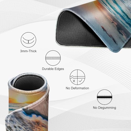 JIKIOU 3 Pack Mouse Pad with Stitched Edge, Portable Size-10.2x8.3in Beach - Image 3