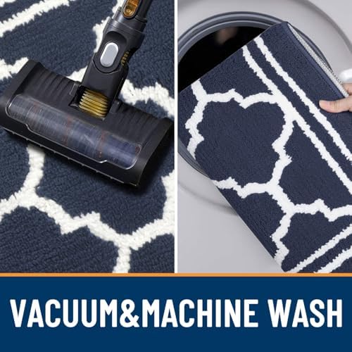 Buganda Indoor Door Mat, Dirt Resistant Doormat, 59x20, Navy Blue - Image 5