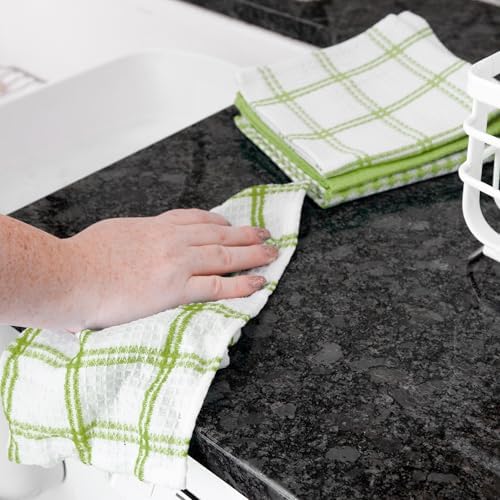 T-Fal Premium Waffle Dish Cloths: Highly Absorbent, Super Soft Long Lasting - 100% Cotton, 12"x13" Towel for Cleaning & Drying, (4-Pack), Green - Image 4