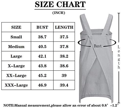 VLZUFE Cotton Linen Apron for women Cross Back Apron Pinafore Dress for Baking Cooking Gardening Work - Image 5