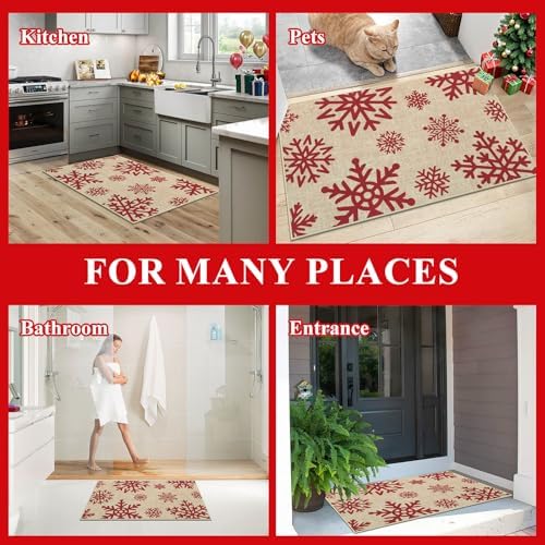 Vaukki Christmas Indoor Doormat, Xmas Entry Door Mat 32x48 inch - Image 3